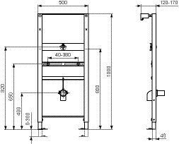 Ideal Standard Inbouwreservoir Urinoir PROSYS 500x820x120mm