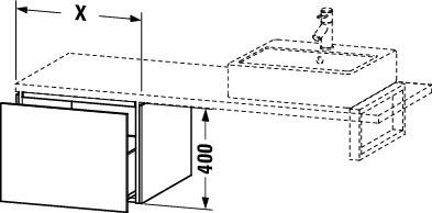 Meuble Pour Vasque à Poser Duravit L-Cube 1 tiroir 320mm Lin Mat LC583007575