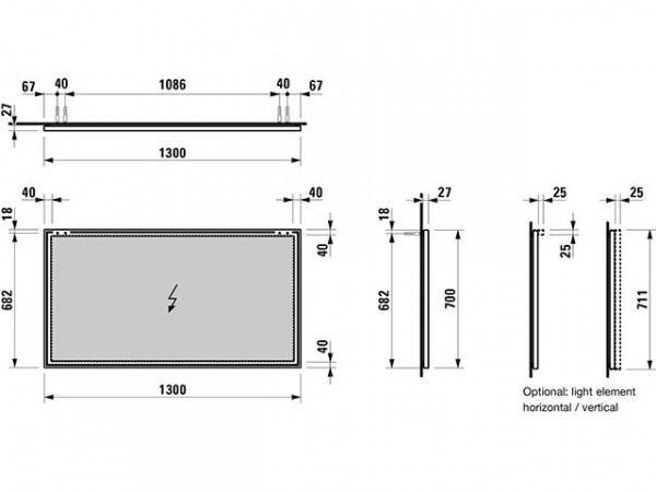 Laufen Spiegel met frame Frame 25