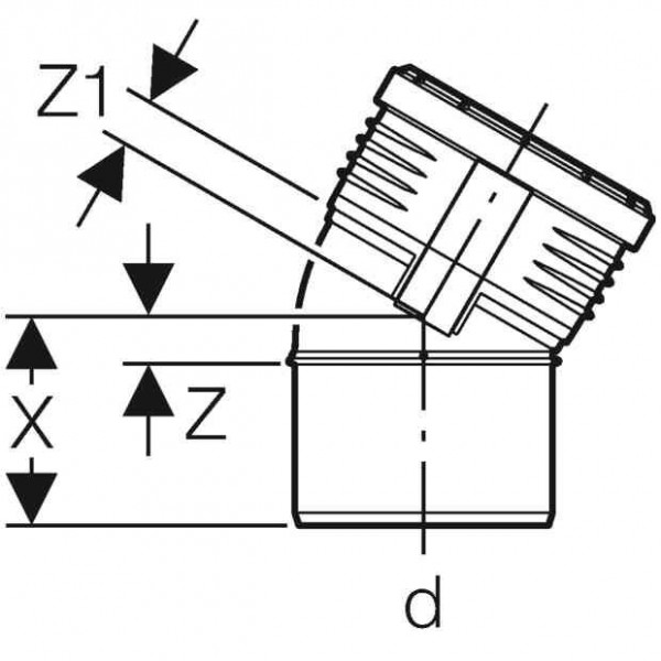 Geberit Uitlaatbocht 30° d75 Silent-PP (390321141)