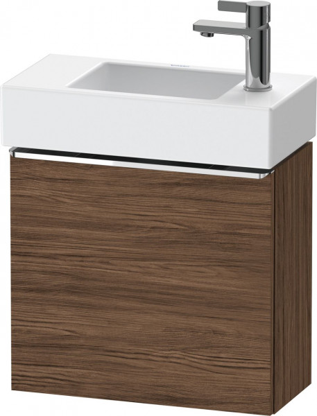 Meuble Lave-Mains Duravit D-Neo porte droite, poignée chromé 484mm Noyer foncé mat DE4219R10210000