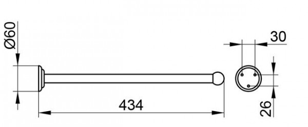 Keuco Handdoekenrek Astor ø60x435mm Chroom