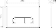 Ideal Standard Bedieningspaneel OLEAS M1 234x154x8,5mm 2-toets spoeling