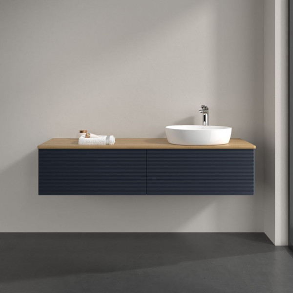 Wastafelmeubel Voor Opzet Waskom Villeroy en Boch Antao 1600x360x500mm Midnight Blue Matt Lacquer...