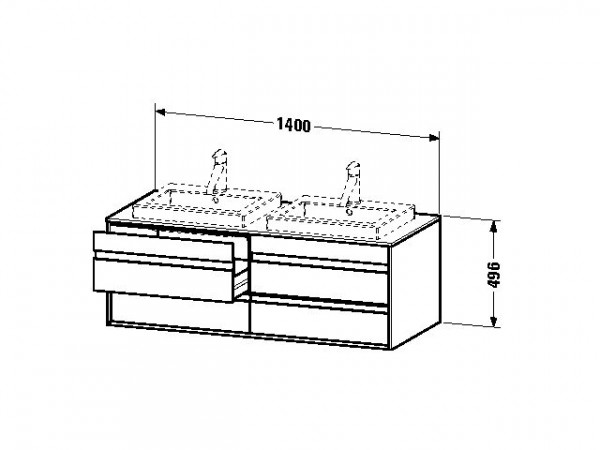 Duravit Wastafelmeubel Hangend Ketho 1400 mm