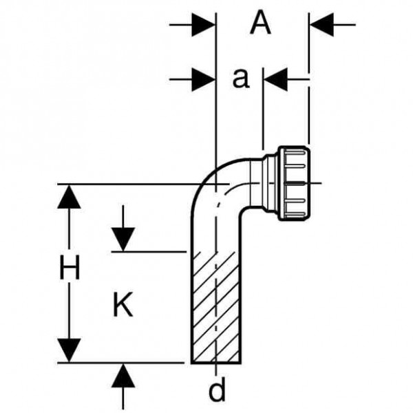 Geberit Uitlaatbocht 90g d56 Universal (152227161)