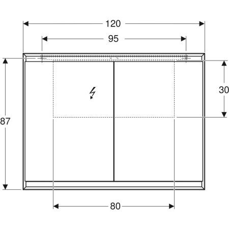 Badkamerkasten Geberit ONE 2 deuren 1200x900mm Wit