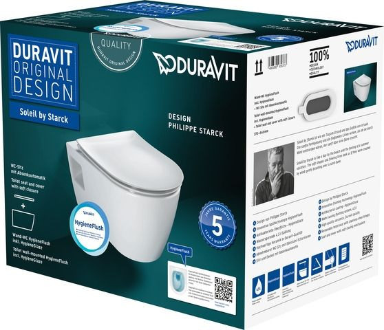 Pack WC Suspendu Duravit Soleil by Starck HygieneFlush Blanc 45860920A1