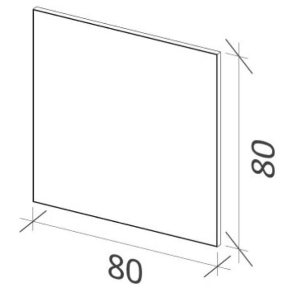 Grote Badkamerspiegel Riho Framed Met aanraakschakelaar AAN/UIT 800x800mm Zwart