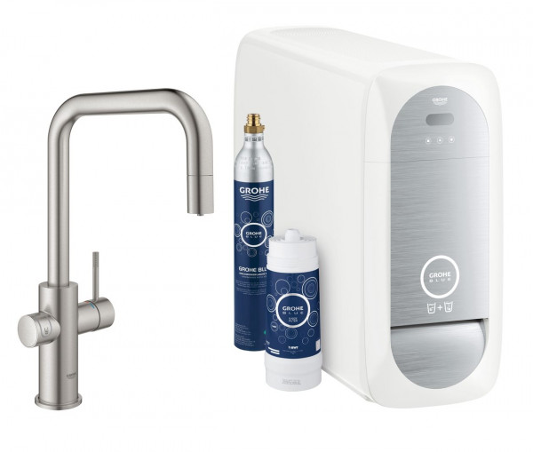 Grohe Starter Kit Mousseur Bluetooth/WIFI U-uitgang Blue Home Chroom (31543)