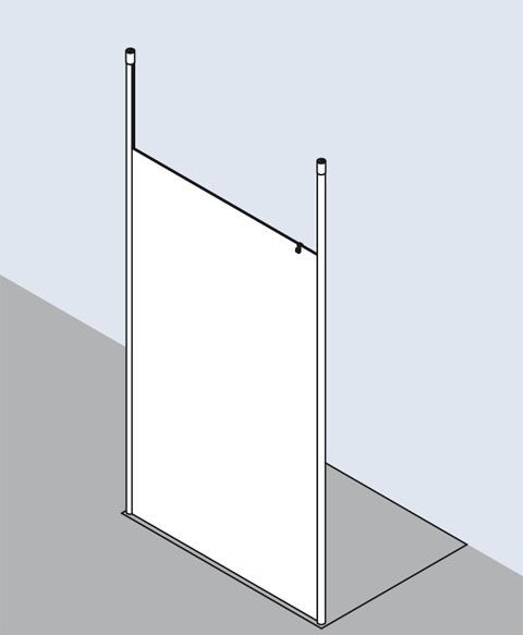 Kermi Douchewand WALK-IN XS Vaste wandmontage alleen