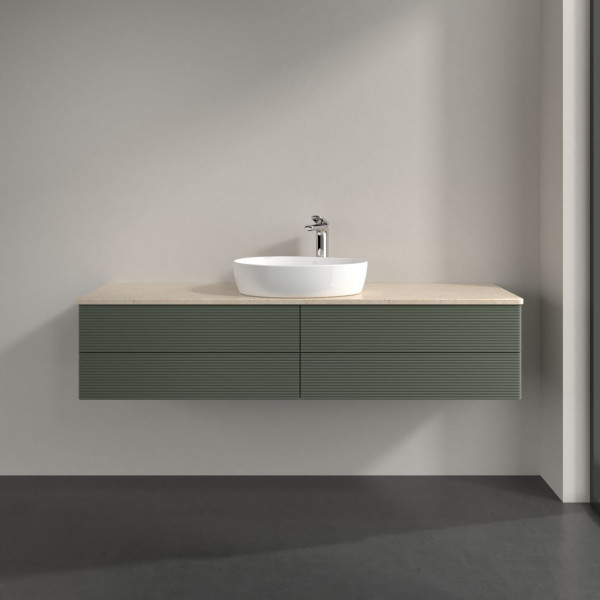 Wastafelmeubel Voor Opzet Waskom Villeroy en Boch Antao 1600x360x500mm Leaf Green Matt Lacquer/Bo...