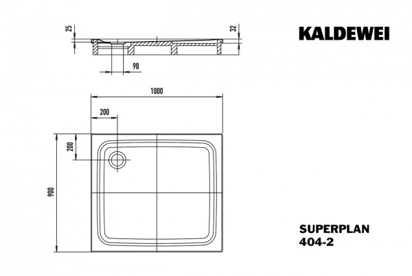 Kaldewei Douchebak Rechthoekig Mod.404-2 Superplan (430435000)