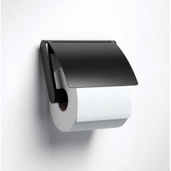 Porte Papier Toilette Keuco Plan Black Selection avec couvercle Noir Mat 14960370000