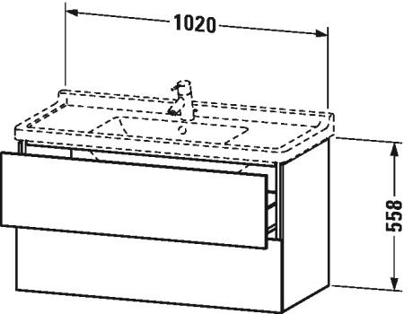 Duravit Wastafelmeubels L-Cube voor 030410 469x1020x558mm