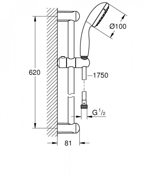 Grohe Doucheset Tempesta 100 compleet met 2 straalen 27598001