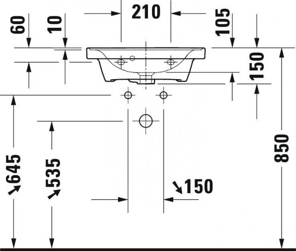 Fontein Toilet Duravit D-Neo 1 gat, Wondergliss 500mm Wit