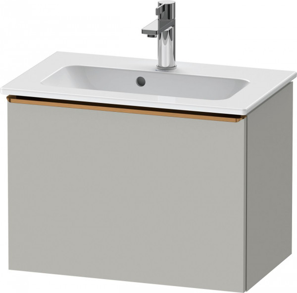 Meuble Pour Lavabo Encastrable Duravit D-Neo Compact tiroir poignée bronze pour Lav. ME 610mm Gris béton mat DE4268004070000