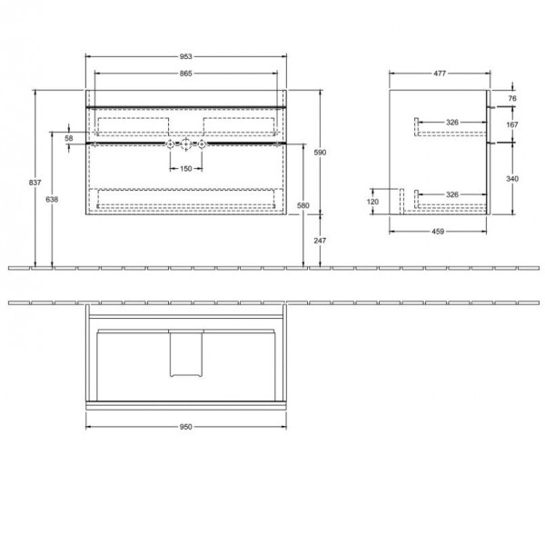 Villeroy en Boch Venticello Onderkast 953x590mm (A92601)