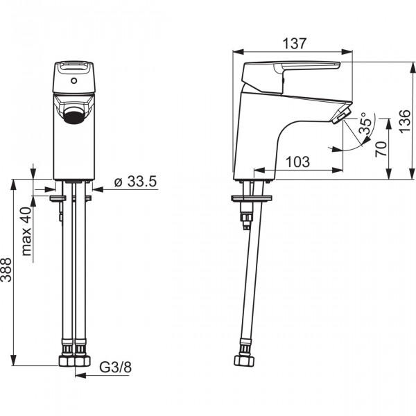 1 Gats Mengkraan Hansa POLO Waterbesparing 6 l/min 136x137mm Chroom