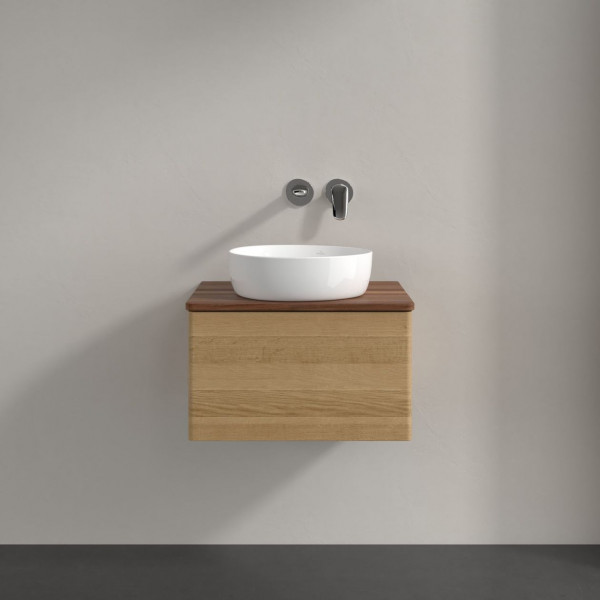 Wastafelmeubel Voor Opzet Waskom Villeroy en Boch Antao 600x360x500mm Honey Oak/Warm Walnut