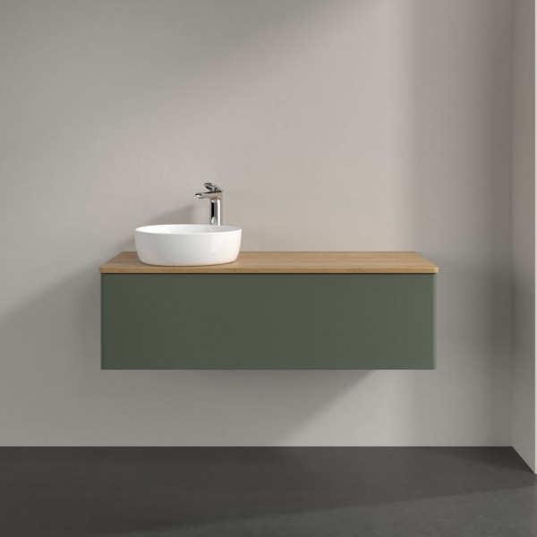 Wastafelmeubel Voor Opzet Waskom Villeroy en Boch Antao 1200x360x500mm Leaf Green Matt Lacquer/Ho...