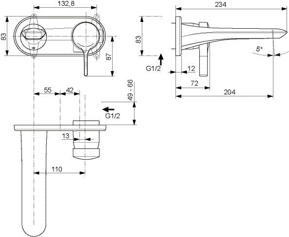 Inbouw Wastafelkraan Ideal Standard Melange Chroom A5591AA