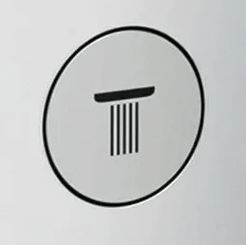 Bouton de rechange avec symbole de douchette de tête Rain Large Mat Noble Hansgrohe ShowerSelect 93571880