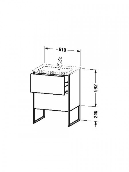 Duravit Wastafelmeubel XSquare voor ME by Starck 832x478mm