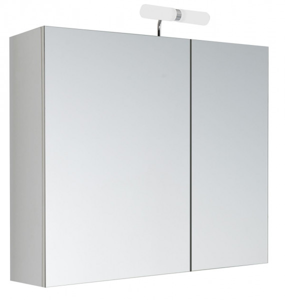 Allibert  toiletkast Kle'O - 2 spiegeldeuren gemelamineerd hout - wit  - halogeenverlichting - 1 verlichtingsschakelaar - 60 cm breed