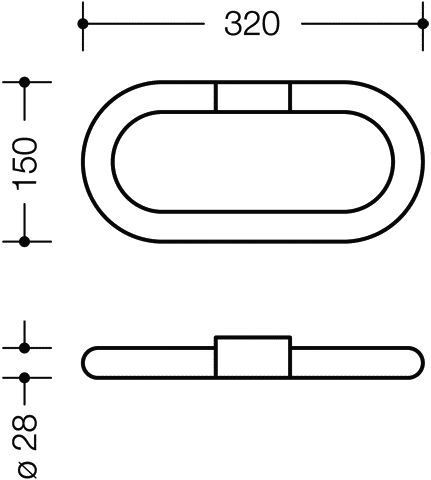 Hewi Handdoekring Serie 477 320 x 150 mm