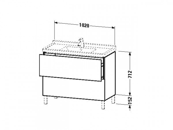 Duravit Wastafelmeubels L-Cube voor 030410 Staand 469x1020x712mm