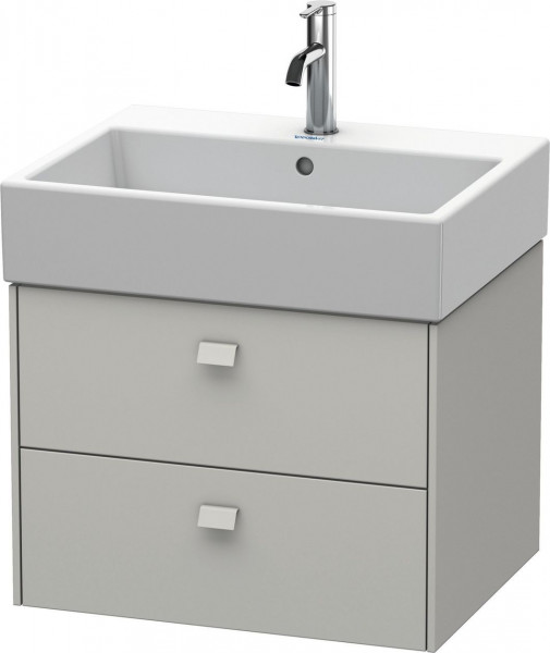 Meuble Pour Lavabo Encastrable Duravit Brioso 2 tiroirs, pour Lav. Vero Air 584mm Gris béton mat BR415300707