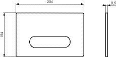 Ideal Standard Bedieningspaneel OLEAS M4 234x154x8,5mm 1-toets spoeling