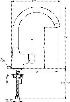 Ideal Standard Nora keukenkraan met hoge 360° draaibare uitloop chroom b9328aa
