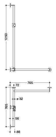 Hewi Badgreep System 900 met douchestang 900.35.30040