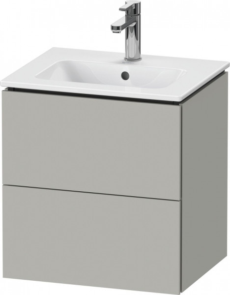 Meuble Pour Lavabo Encastrable Duravit L-Cube 2 tiroirs, pour Lavabo ME 520mm Gris béton mat LC621800707