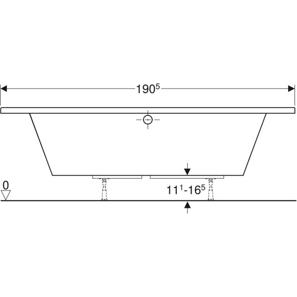 Hoekbad Geberit Renova 1350mm