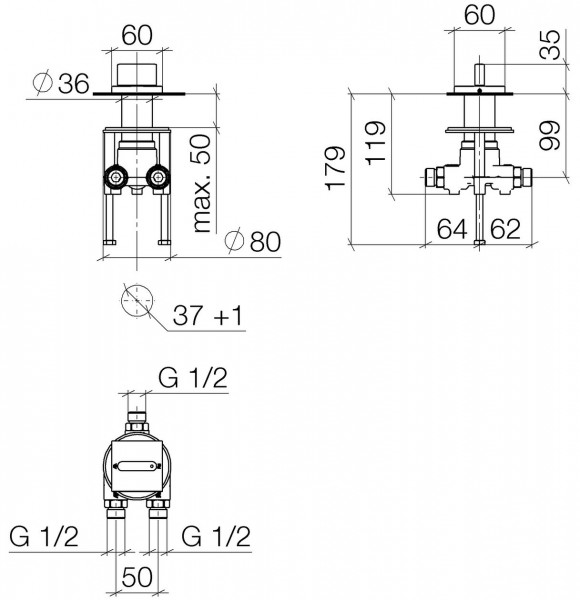 Villeroy en Boch CL.1 2-wegomstelling (2912670)