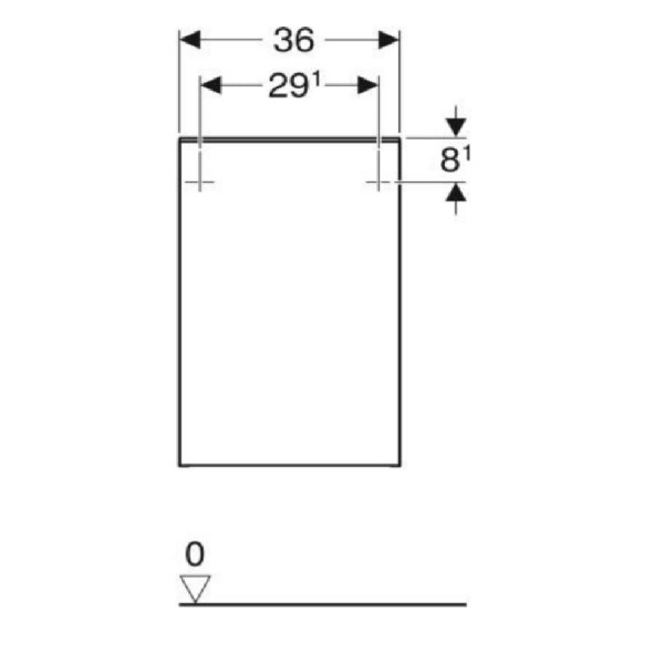 Geberit Zijwandkast 1 deur Smyle Square 360x600x326mm