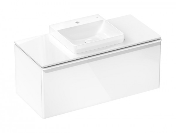 Wastafelmeubel Voor Opzet Waskom Hansgrohe Xelu Q 1 lade 1180x550x485mm Glanzend Wit/Mat Wit