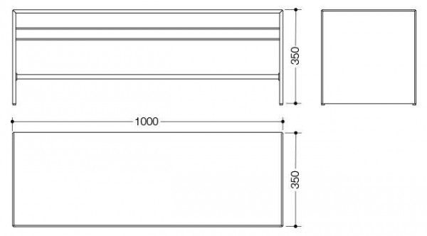 Hewi Halfhoge Kasten Kids 1000 x 350 mm Wit