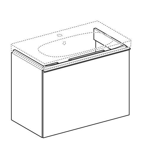 Geberit Acanto wastafelonderbouwkast compact m. 1 lade 74x53.5x41.6cm incl. sifon mat lava 500.615.jk.2