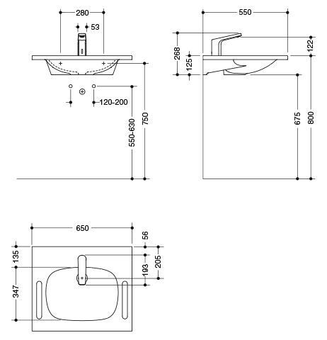 Hewi Hangende Wastafel met Kraan 650 mm Alpenwit 950.19.034