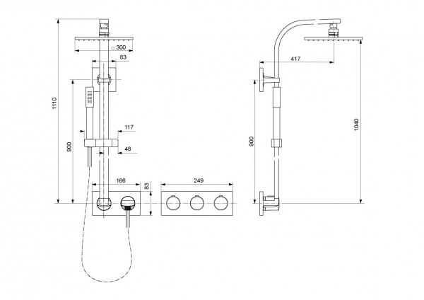 Regendouche Ideal Standard Archimodule A1558AA