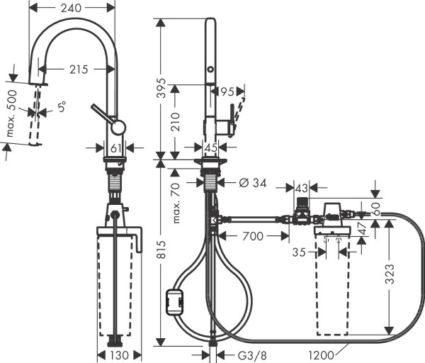 Waterfilter Keukenkraan Hansgrohe Aqittura M91 Zwart Mat