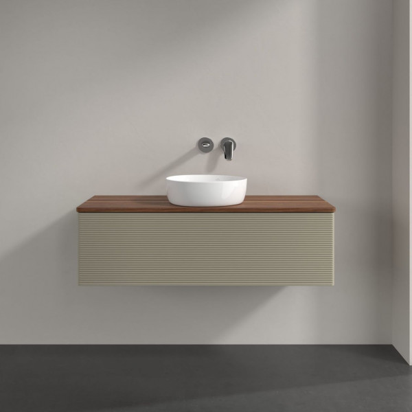 Wastafelmeubel Voor Opzet Waskom Villeroy en Boch Antao 1200x360x500mm Stone Grey Matt Lacquer/Wa...