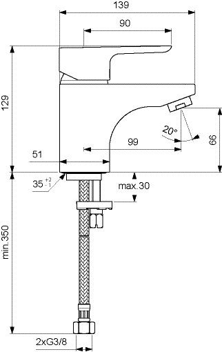 Ideal Standard Eéngreeps wastafelmengkraan CeraPlan III Chroom