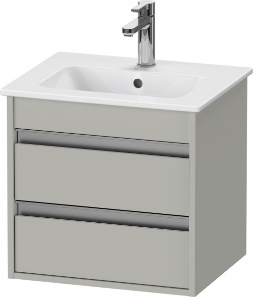 Meuble Pour Lavabo Encastrable Duravit Ketho 2 tiroirs, poignées argent 500x480x412mm Gris béton mat KT644400707