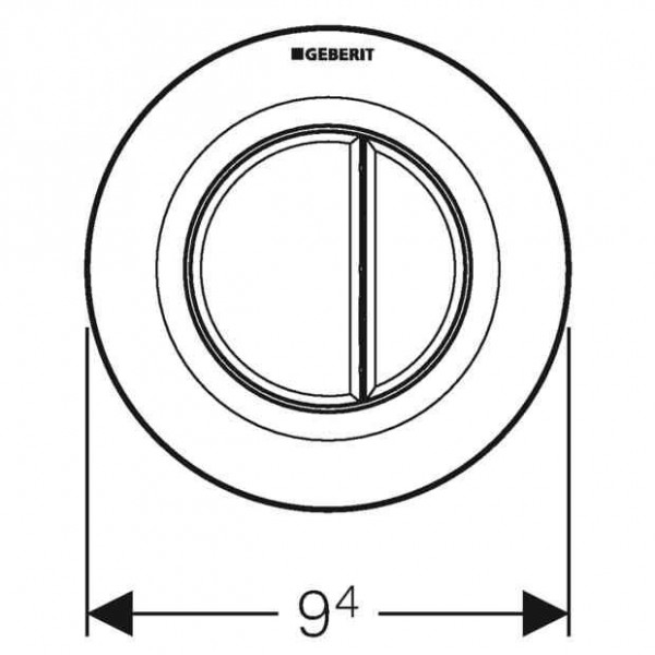Geberit Type 01 bedieningplaat met frontbediening voor toilet/urinoir 9.5x9.5cm chroom mat 116.042.46.1